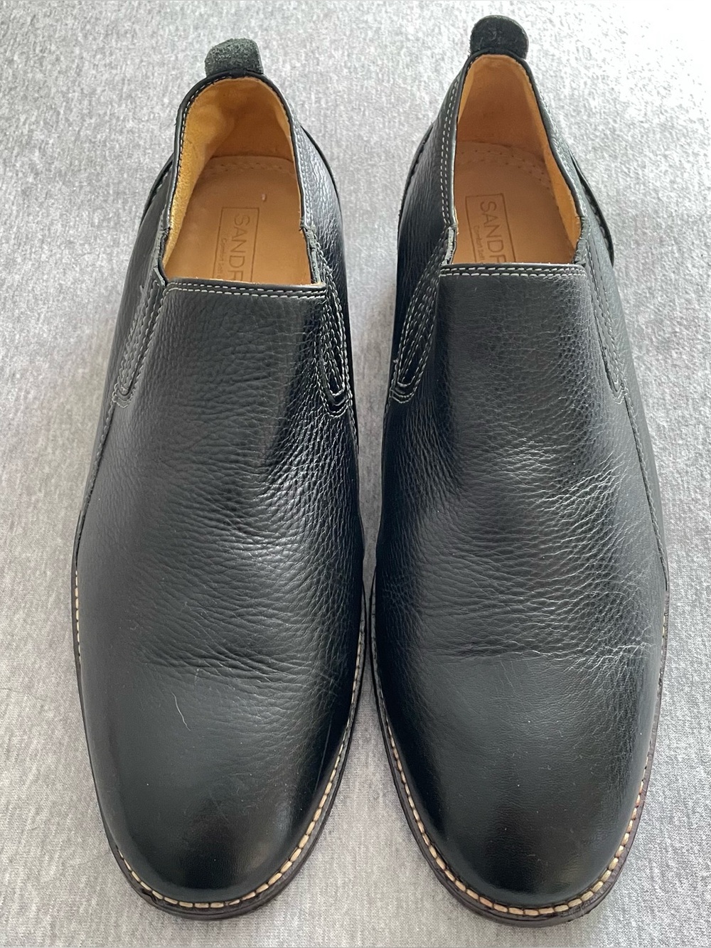 Sandro Men’s Size 10.5D Black Pebbled Leather Slip-On Loafer Shoes